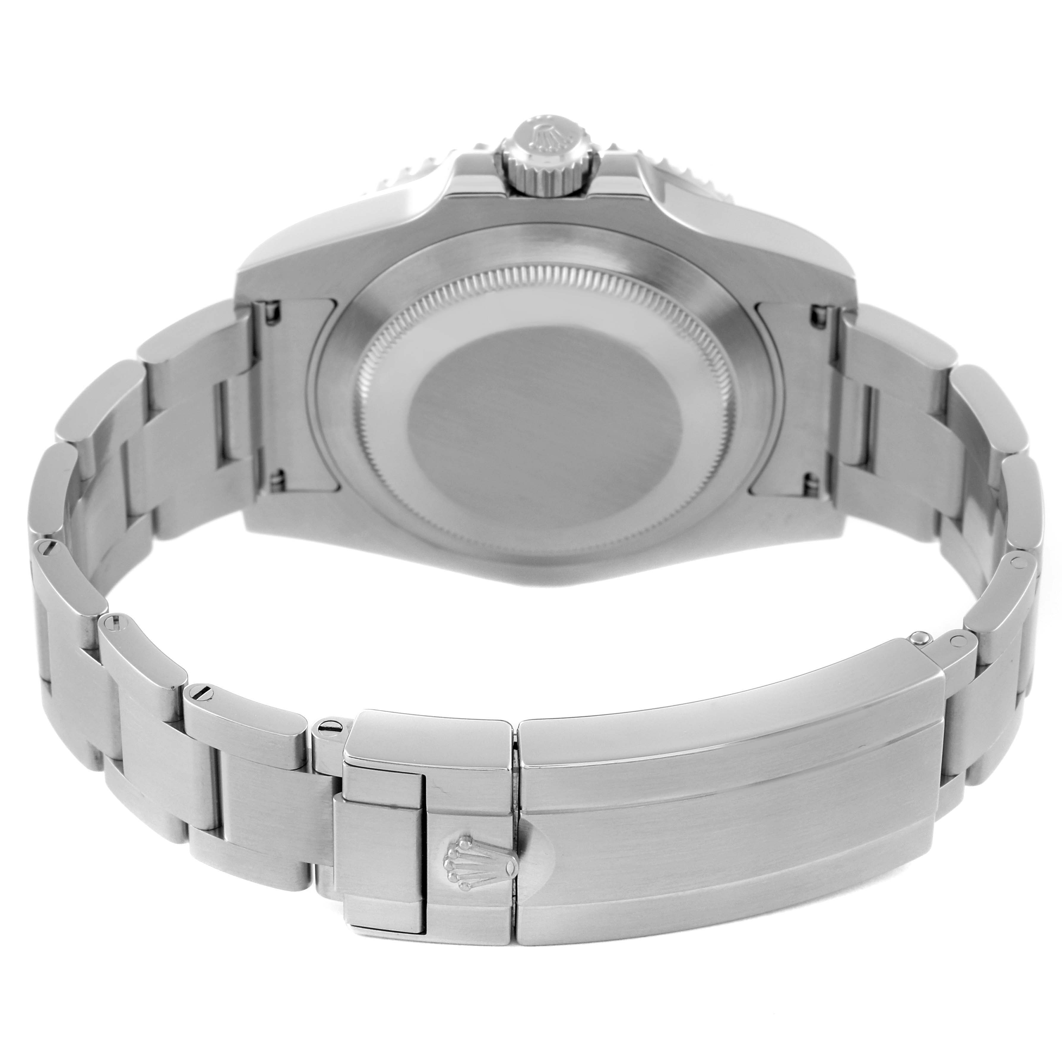This image shows the back and clasp of a Rolex Submariner 116610 Men's Stainless Steel Black Dial 116610 Men's Stainless Steel Black Dial watch from a rear angle.