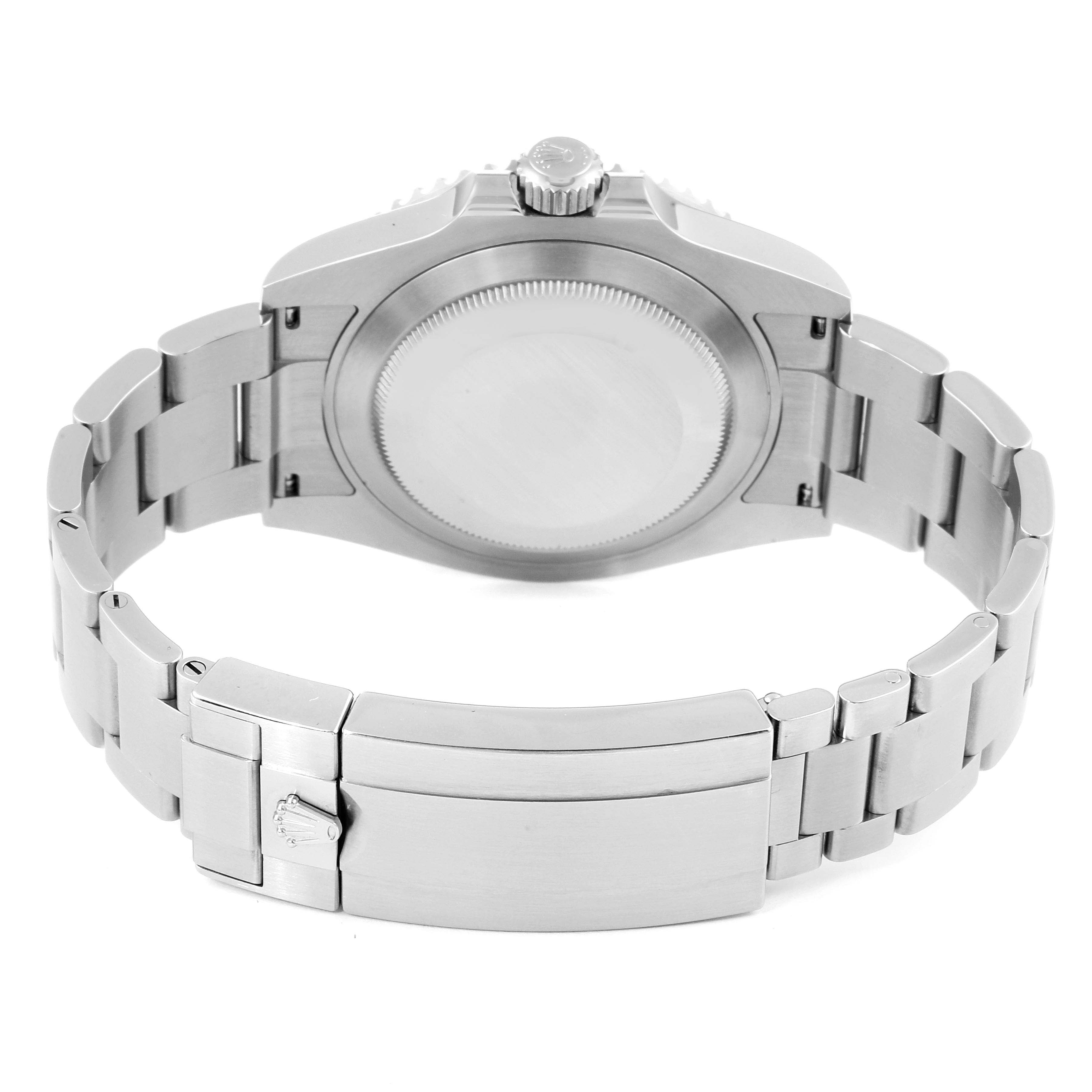 This image shows the back case and bracelet of a Rolex Submariner 126610LN Men's Stainless Steel Black Dial 126610LN Men's Stainless Steel Black Dial watch from an angled rear view.