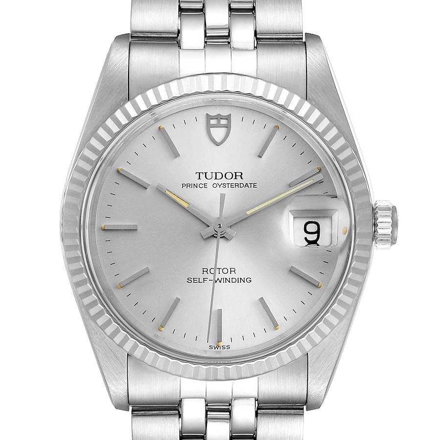 Tudor Prince Date Silver Dial Steel Vintage Mens Watch 74034 SwissWatchExpo