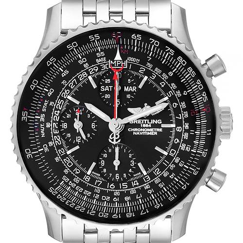 Photo of Breitling Navitimer 1884 Limited Edition Black Dial Mens Watch A21350 Box Card