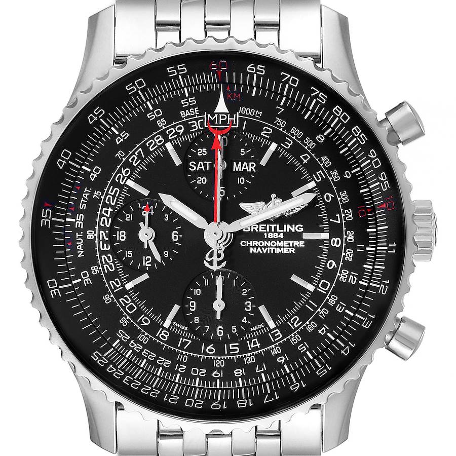 Breitling Navitimer 1884 Limited Edition Black Dial Mens Watch A21350 Box Card SwissWatchExpo