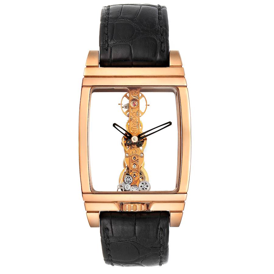 Corum Golden Bridge Classic Rose Gold Skeleton Mens Watch B113