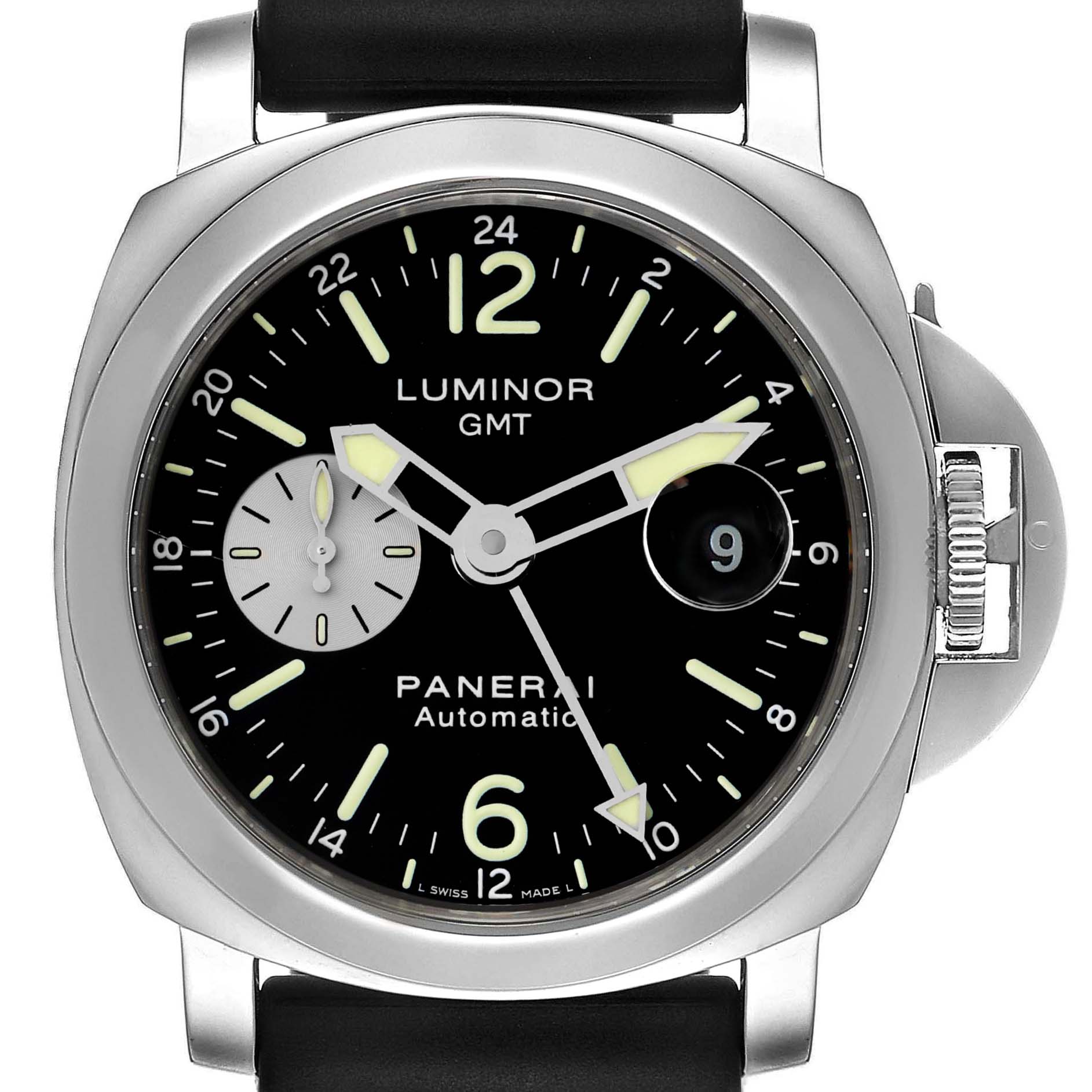 Panerai Luminor GMT Automatic Steel Mens Watch PAM00088 Box Card