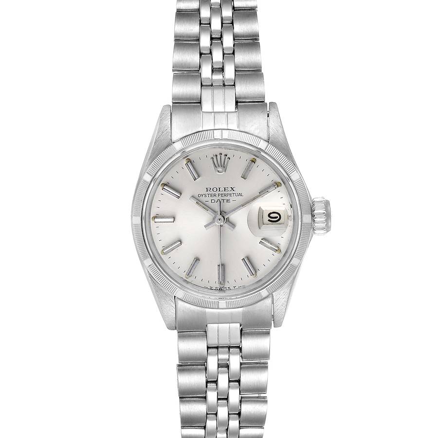 Rolex Date Silver Baton Dial Automatic Steel Ladies Watch 6519 SwissWatchExpo