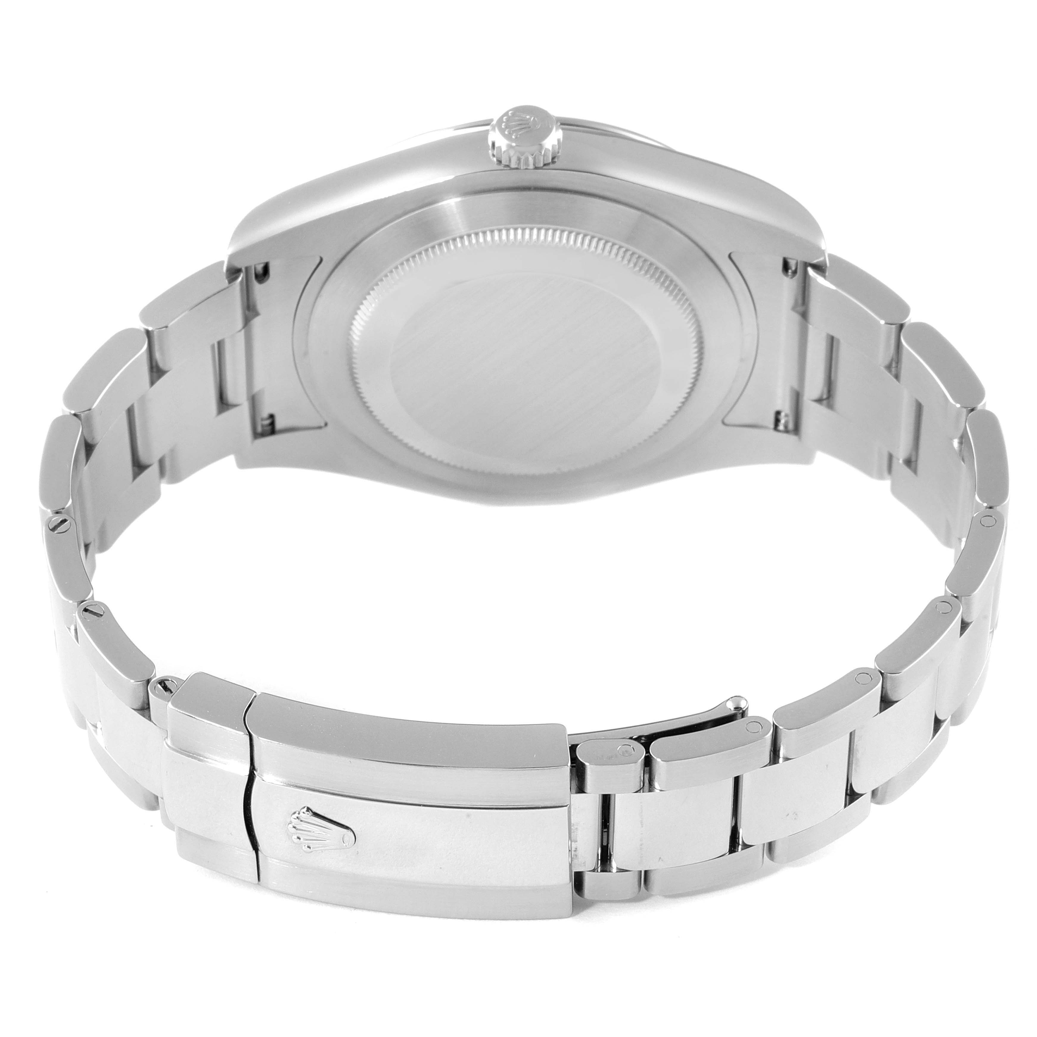 The image shows the back and bracelet clasp of a Rolex Datejust 41 116300 Men
s Stainless Steel Blue Dial 116300 Men
s Stainless Steel Blue Dial watch at a rear angle.