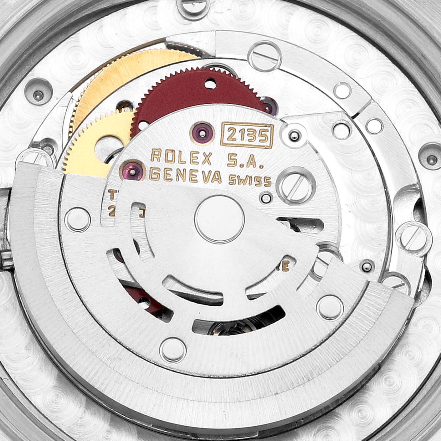 This image shows the internal mechanism and movement components of a Mid-Size Rolex watch model, viewed from a close-up angle.