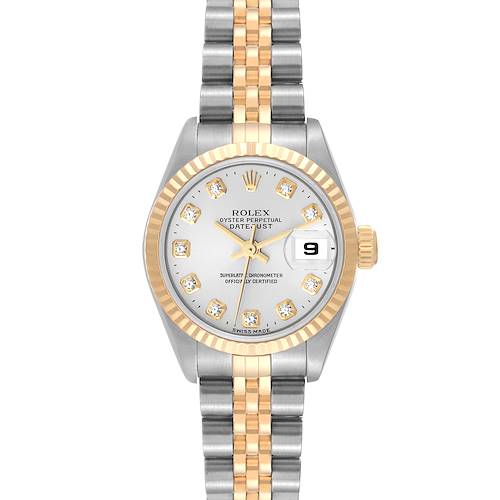 Photo of Rolex Datejust Silver Diamond Dial Steel Yellow Gold Ladies Watch 69173