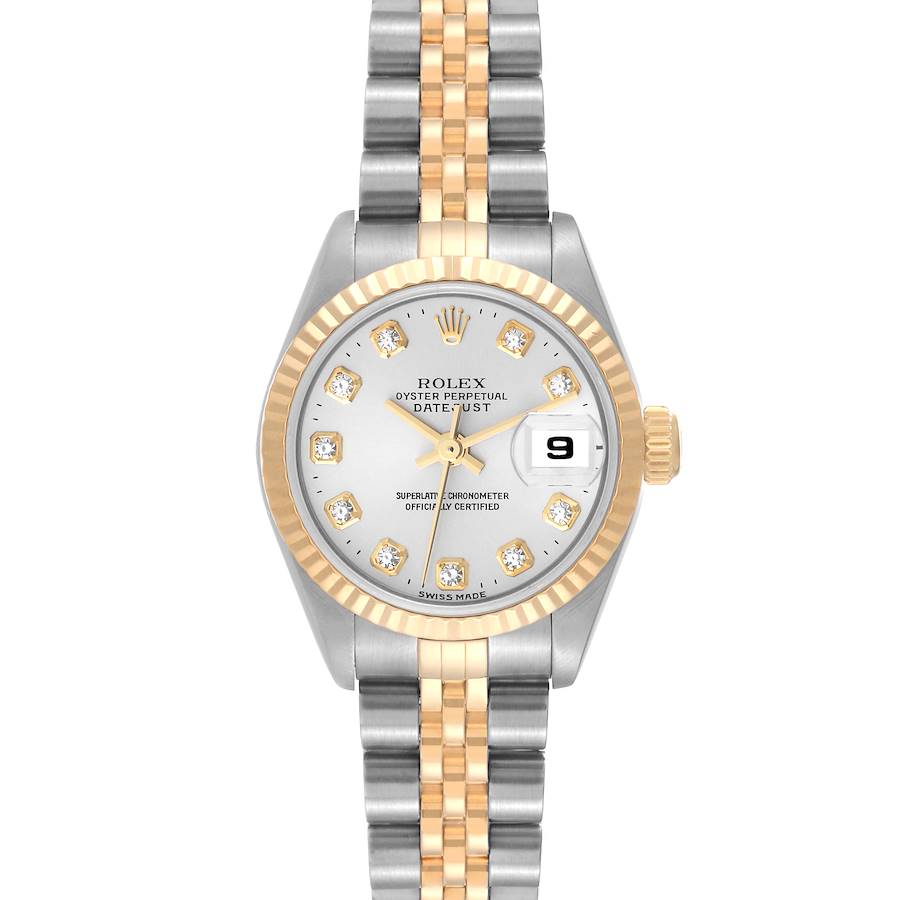 Rolex Datejust Silver Diamond Dial Steel Yellow Gold Ladies Watch 69173 SwissWatchExpo