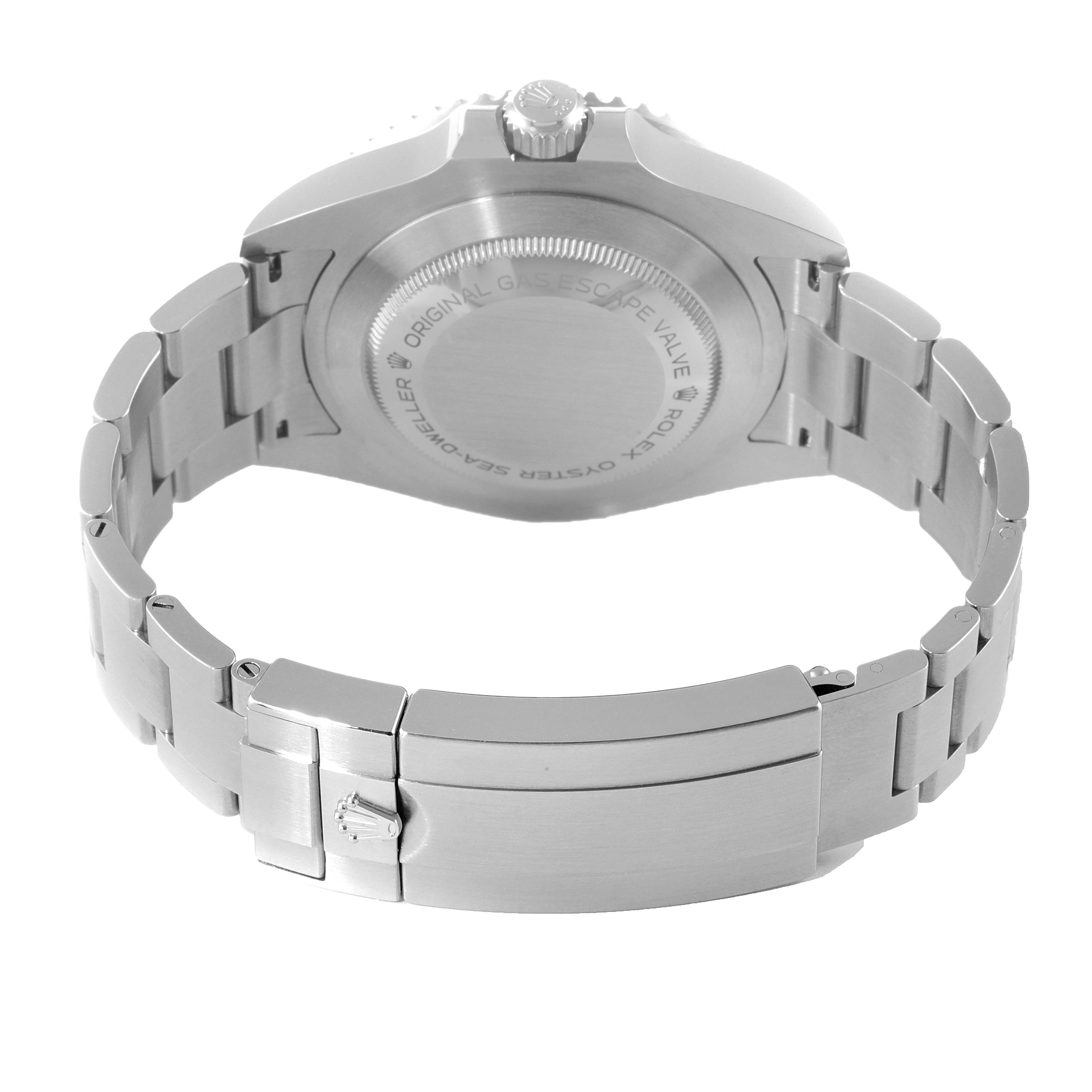 The image shows the backside and bracelet of a Rolex Sea-Dweller 126600 Men's Stainless Steel Black Dial 126600 Men's Stainless Steel Black Dial watch.
