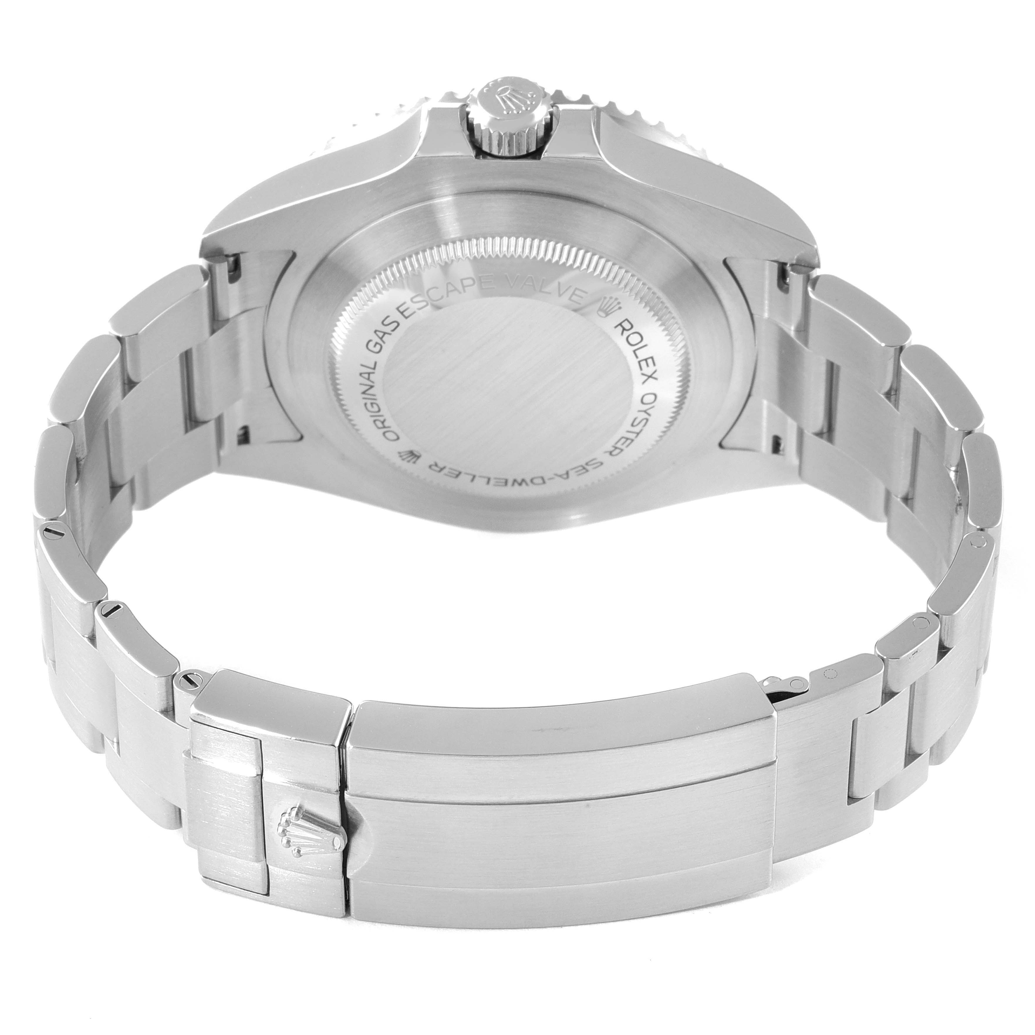The image shows the back and bracelet of a Rolex Sea-Dweller 126600 Men's Stainless Steel Black Dial 126600 Men's Stainless Steel Black Dial watch from a rear angle.