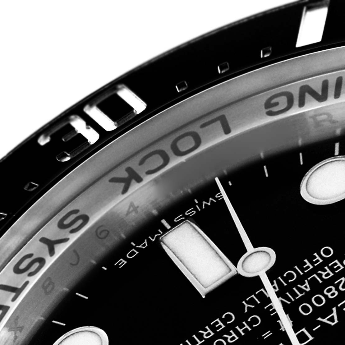 The image shows a close-up of the dial, bezel, and markers of the Rolex Sea-Dweller 116660 Men's Stainless Steel Black Dial 116660 Men's Stainless Steel Black Dial watch.