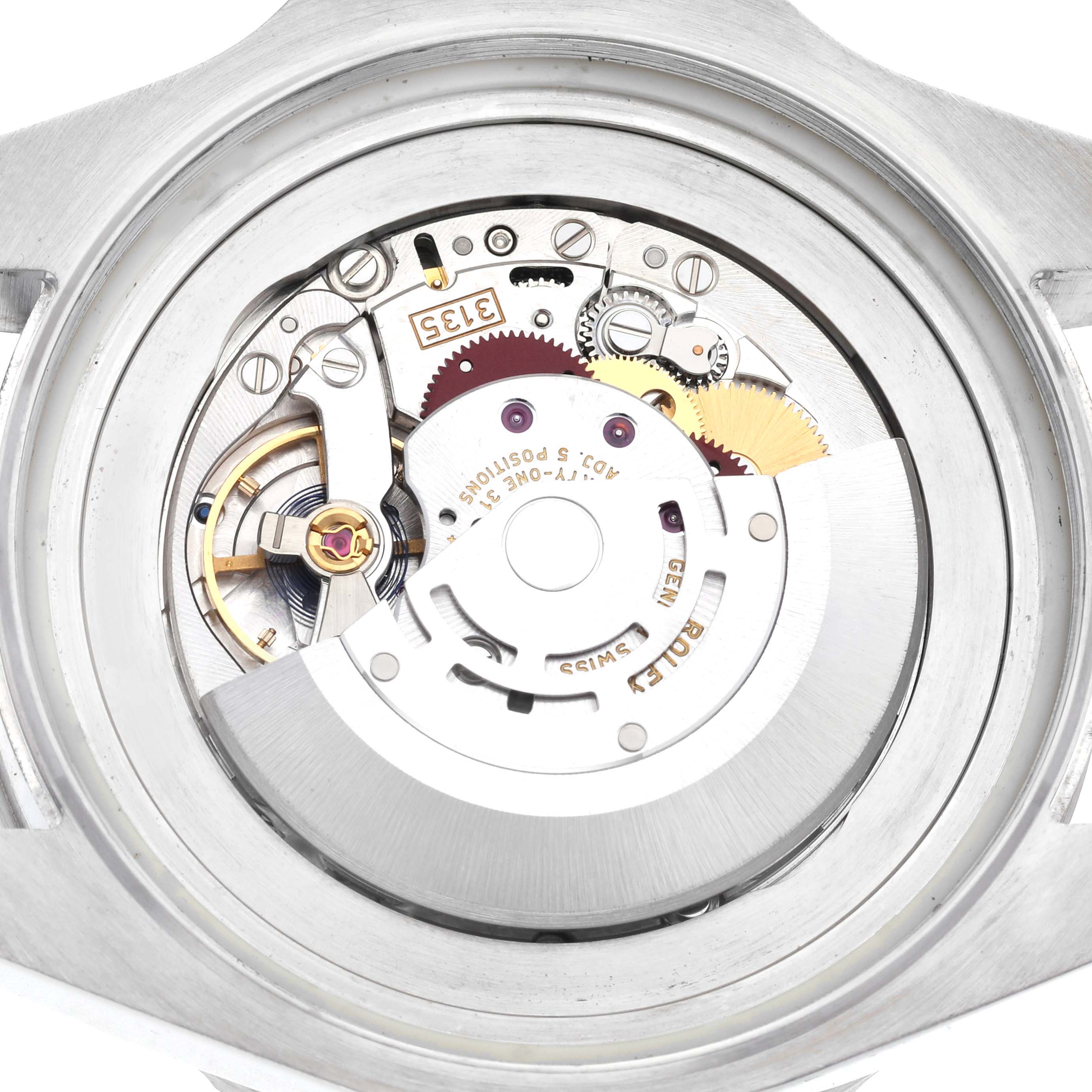 The image shows the back view of the Rolex Sea-Dweller 116660 Men's Stainless Steel Black Dial 116660 Men's Stainless Steel Black Dial, displaying its intricate movement and internal mechanics.