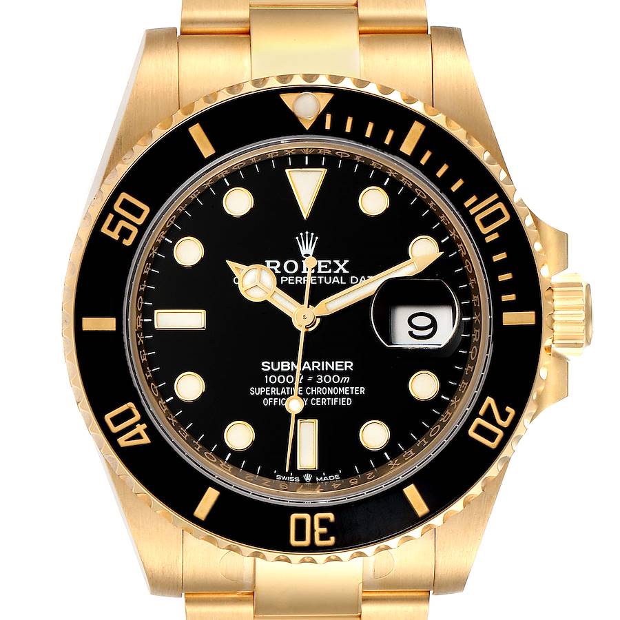 Rolex Submariner 18k Yellow Gold Black Dial Bezel Mens Watch 126618 SwissWatchExpo