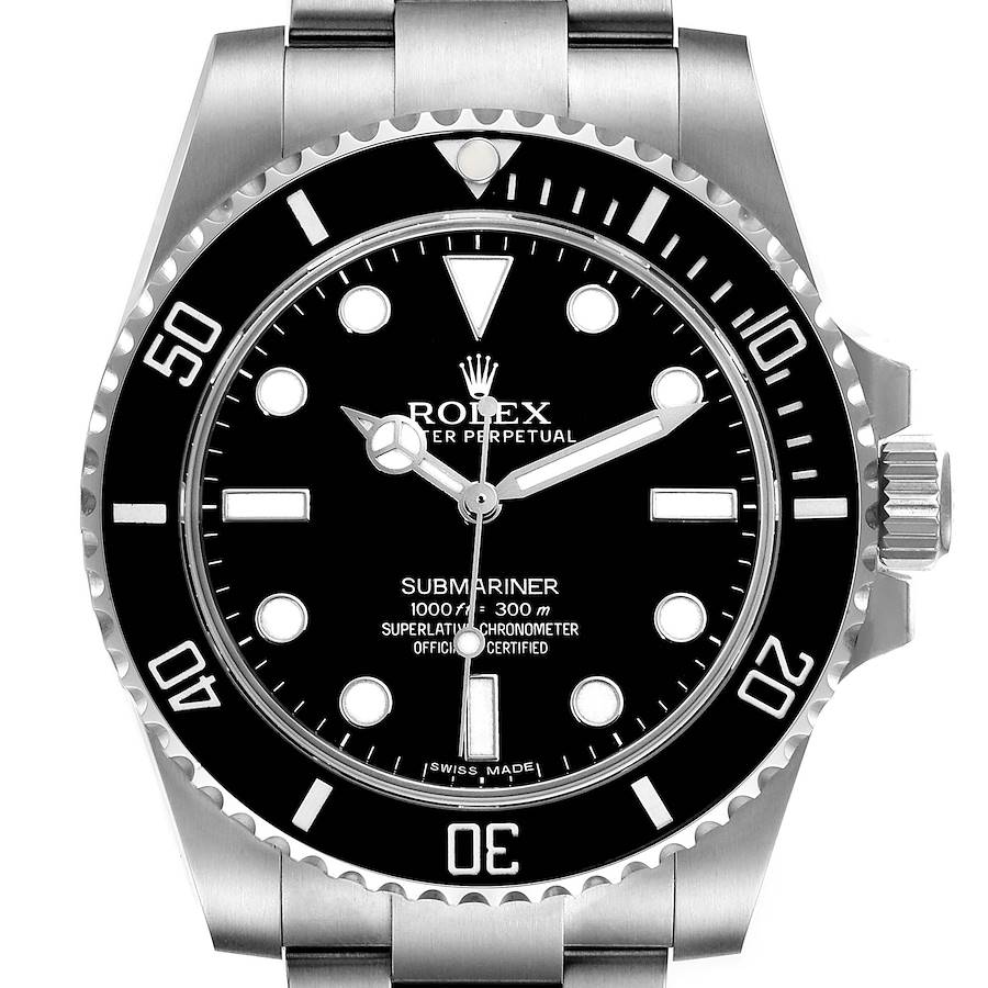 Rolex Submariner 40mm Black Dial Ceramic Bezel Steel Watch 114060 SwissWatchExpo
