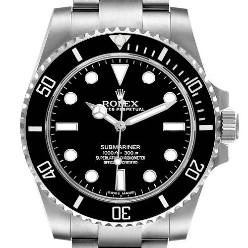 Photo of Rolex Submariner 40mm Black Dial Ceramic Bezel Steel Watch 114060