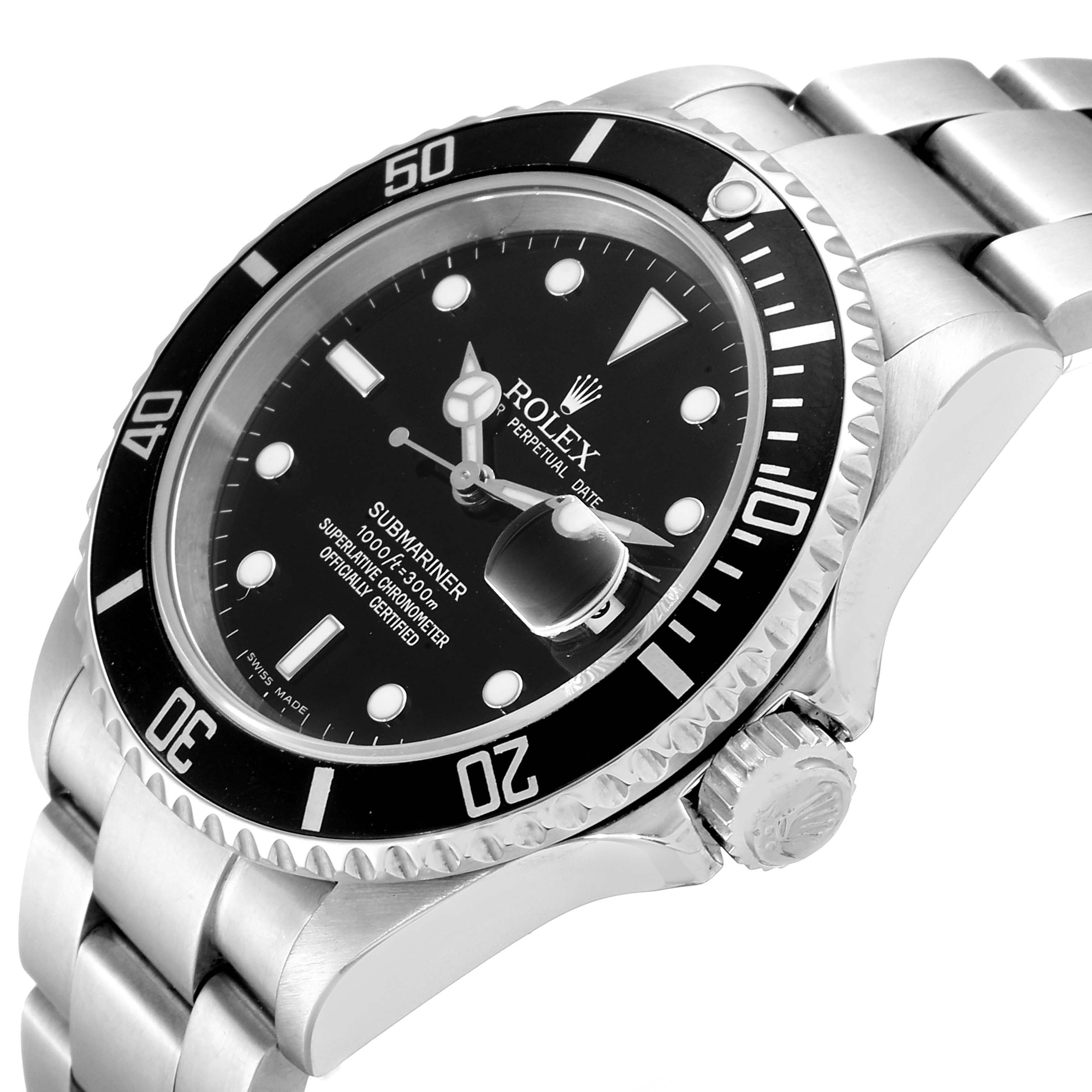 Rolex Submariner Black Dial Stainless Steel Mens Watch 16610
