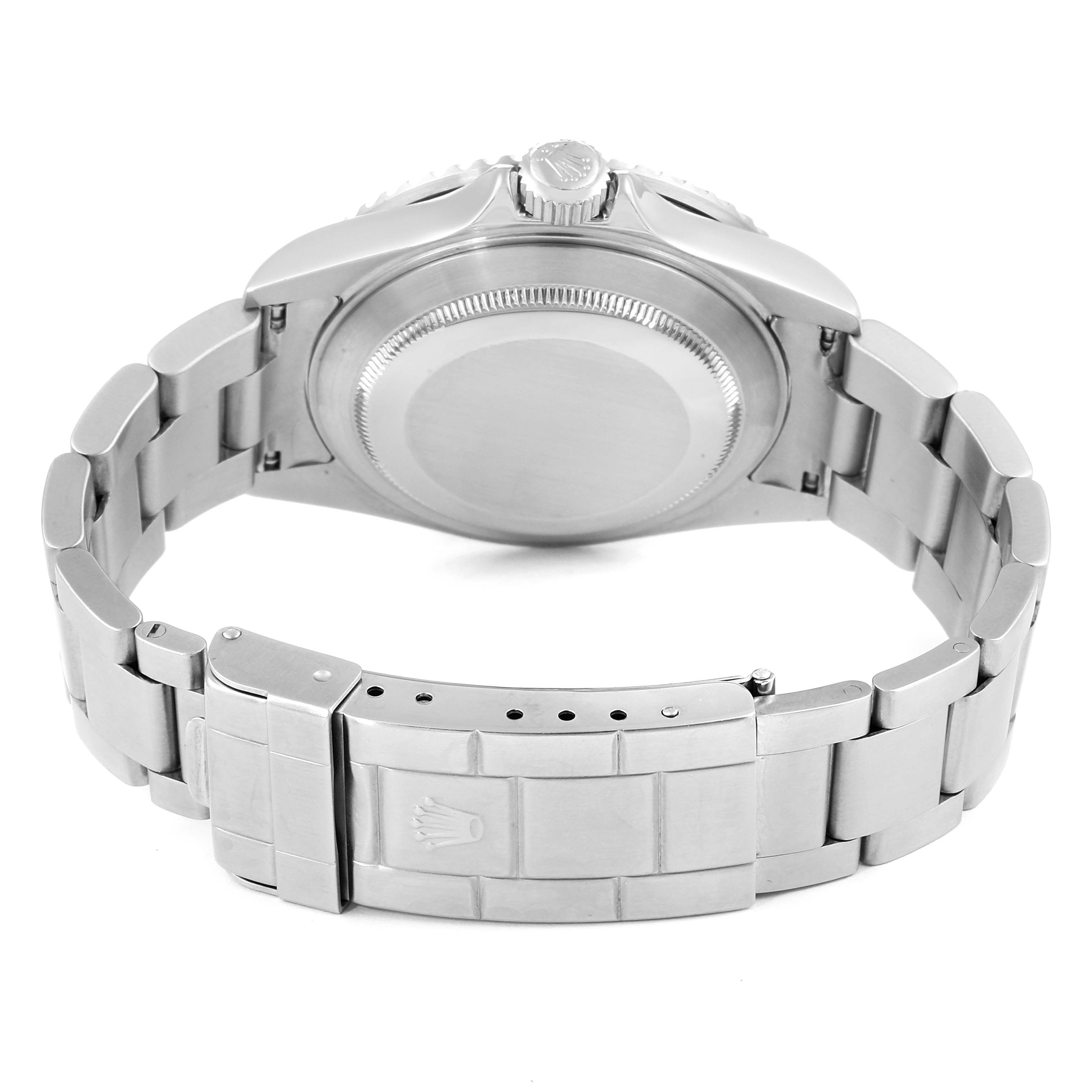 The image shows the back case and bracelet of a Rolex Submariner 16610 Men's Stainless Steel Black Dial 16610 Men's Stainless Steel Black Dial watch, viewed from the rear angle.