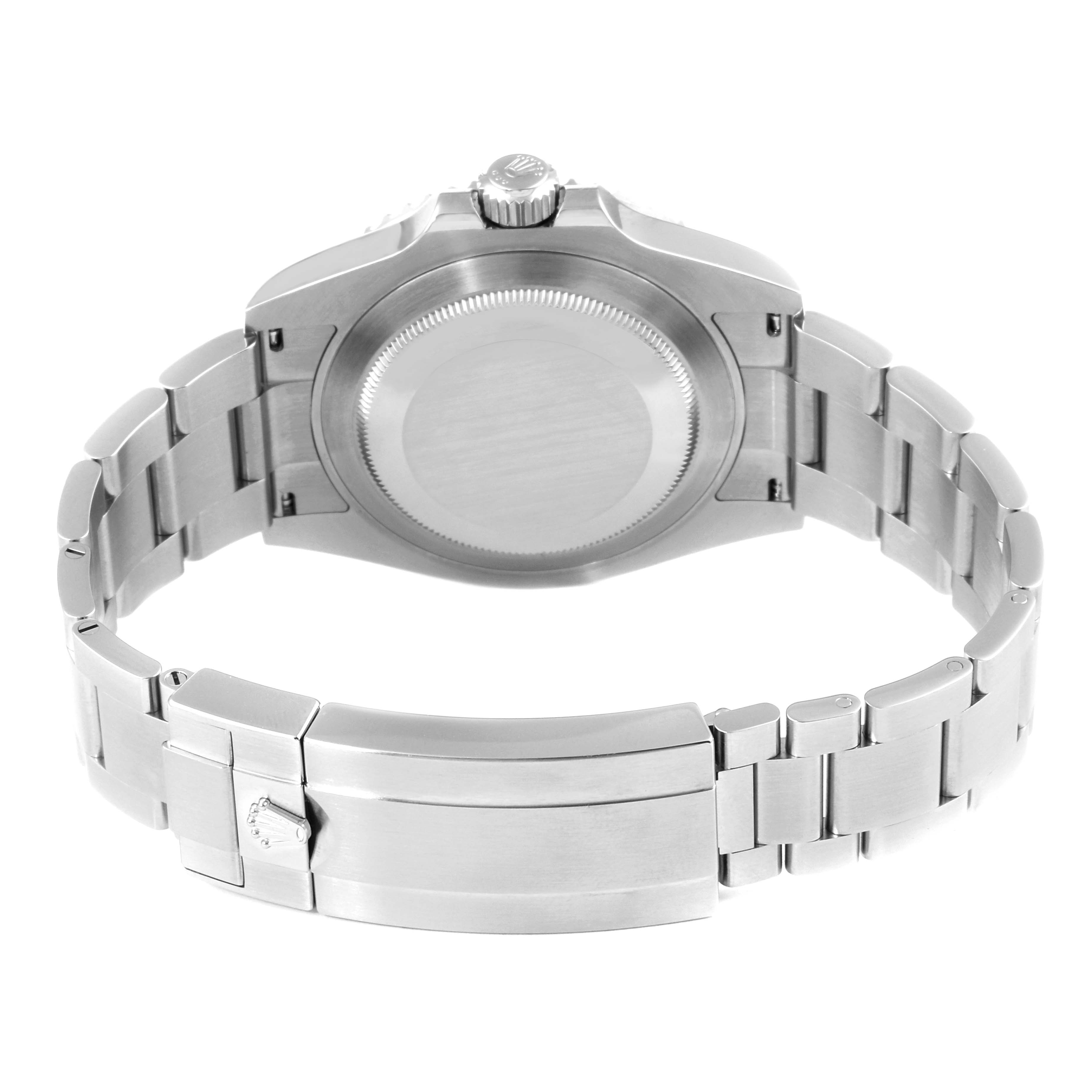 The image shows the back and bracelet of the Rolex Submariner 126610LN Men's Stainless Steel Black Dial 126610LN Men's Stainless Steel Black Dial watch at a slight downward angle.