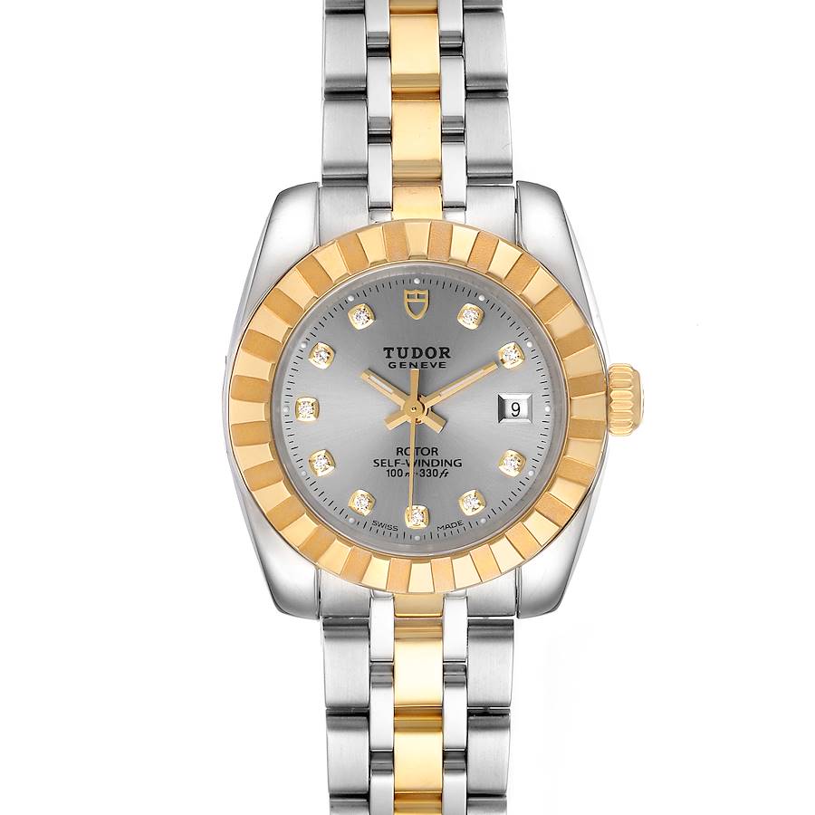 Tudor Classic Date Steel Yellow Gold Diamond Ladies Watch 22013 Unworn SwissWatchExpo