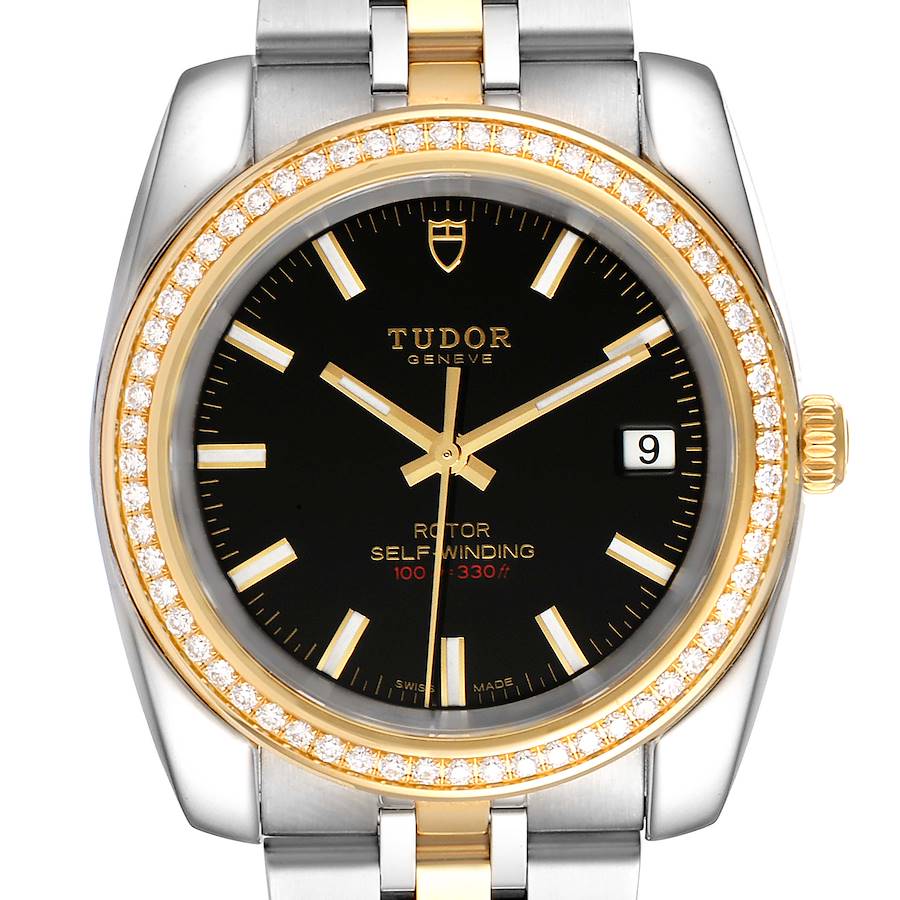 Tudor Classic Date Steel Yellow Gold Diamond Mens Watch 21023 Unworn SwissWatchExpo