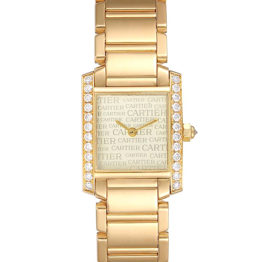 Cartier Tank Francaise Yellow Gold Diamond Ladies Watch WE1023R8 SwissWatchExpo