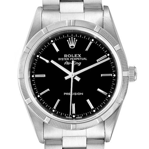 Photo of Rolex Air King 34 Black Dial Oyster Bracelet Steeel Mens Watch 14010