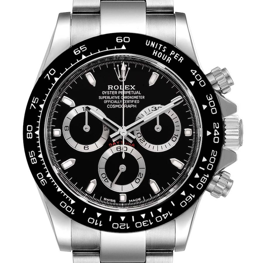 Rolex Cosmograph Daytona Ceramic Bezel Black Dial Mens Watch 116500 Unworn SwissWatchExpo