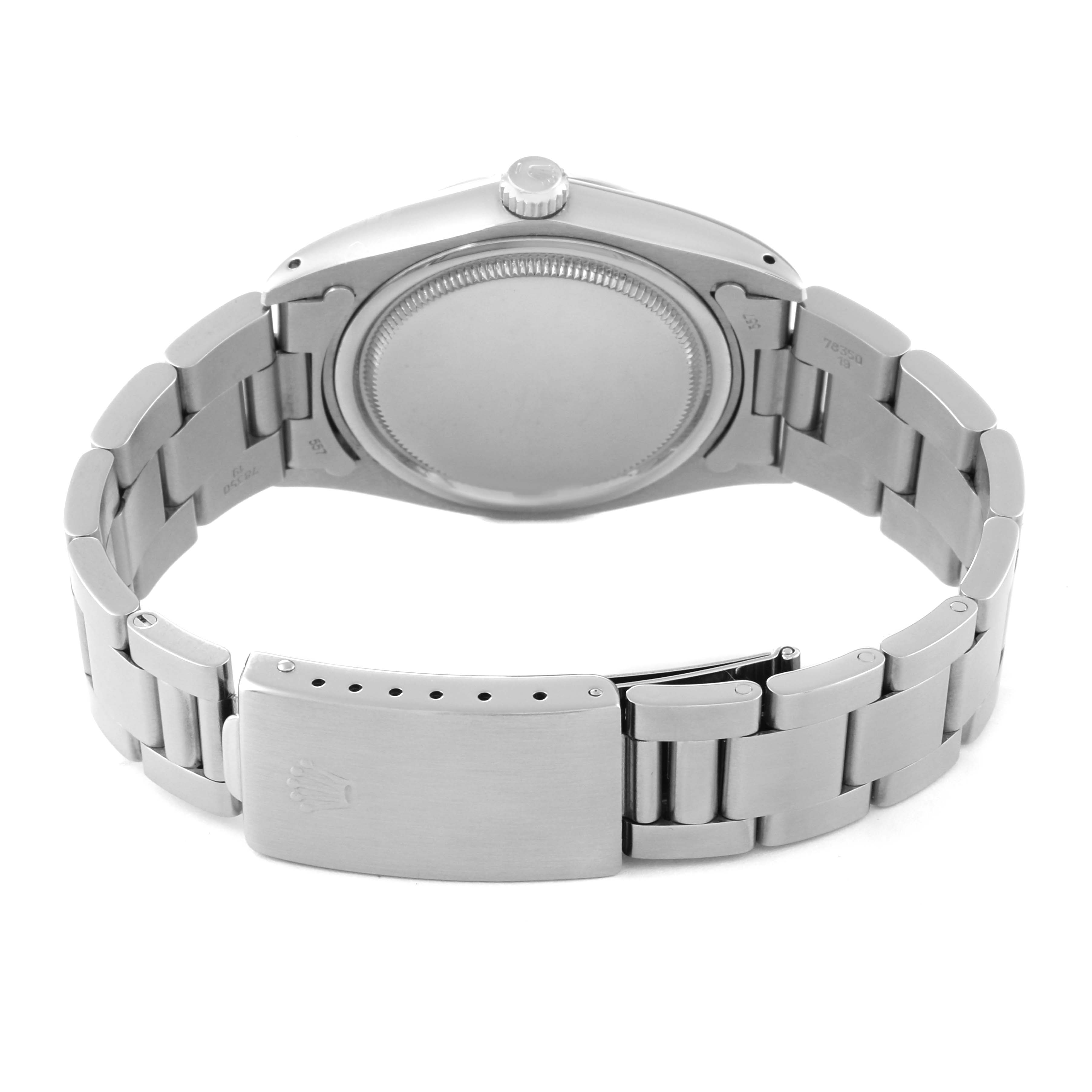 This image shows the back view of the Vintage Collection Rolex watch, highlighting the bracelet and clasp.