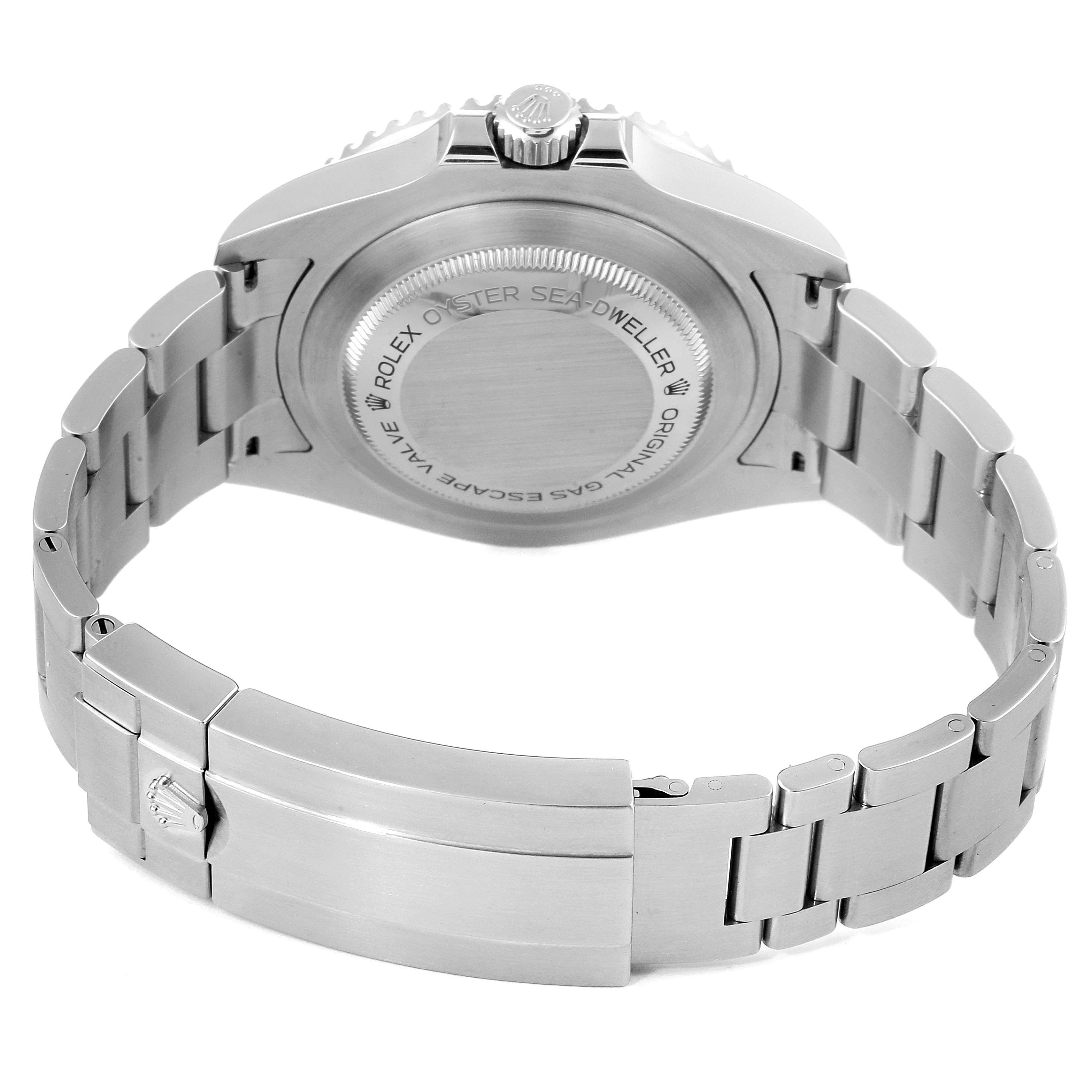 The image shows the backside and bracelet of the Rolex Sea-Dweller 126600 Men
s Stainless Steel Black Dial 126600 Men
s Stainless Steel Black Dial watch, including the case back and clasp.