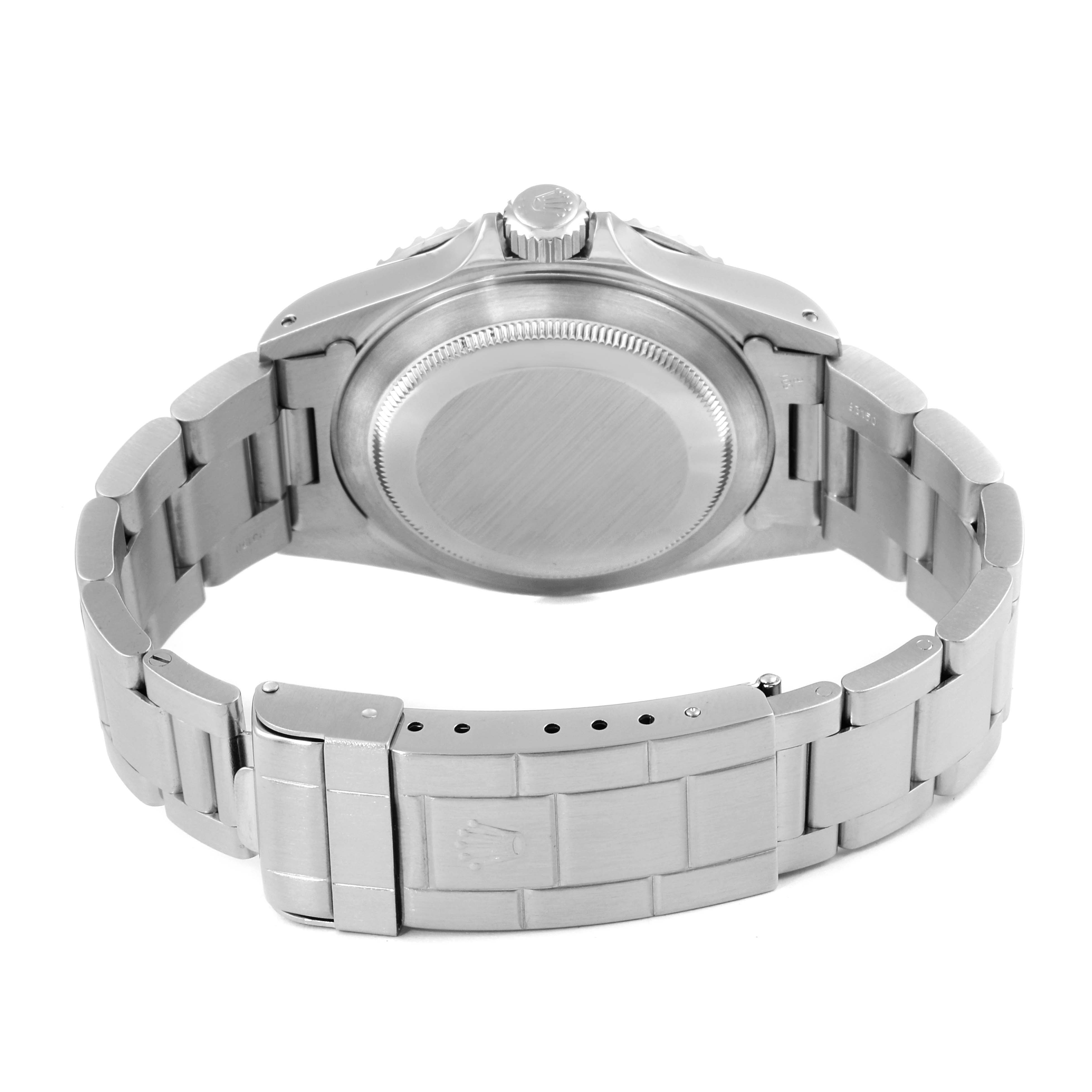 The image shows the back case, crown, and bracelet of the Rolex Submariner 14060 Men's Stainless Steel Black Dial 14060 Men's Stainless Steel Black Dial watch viewed from behind.