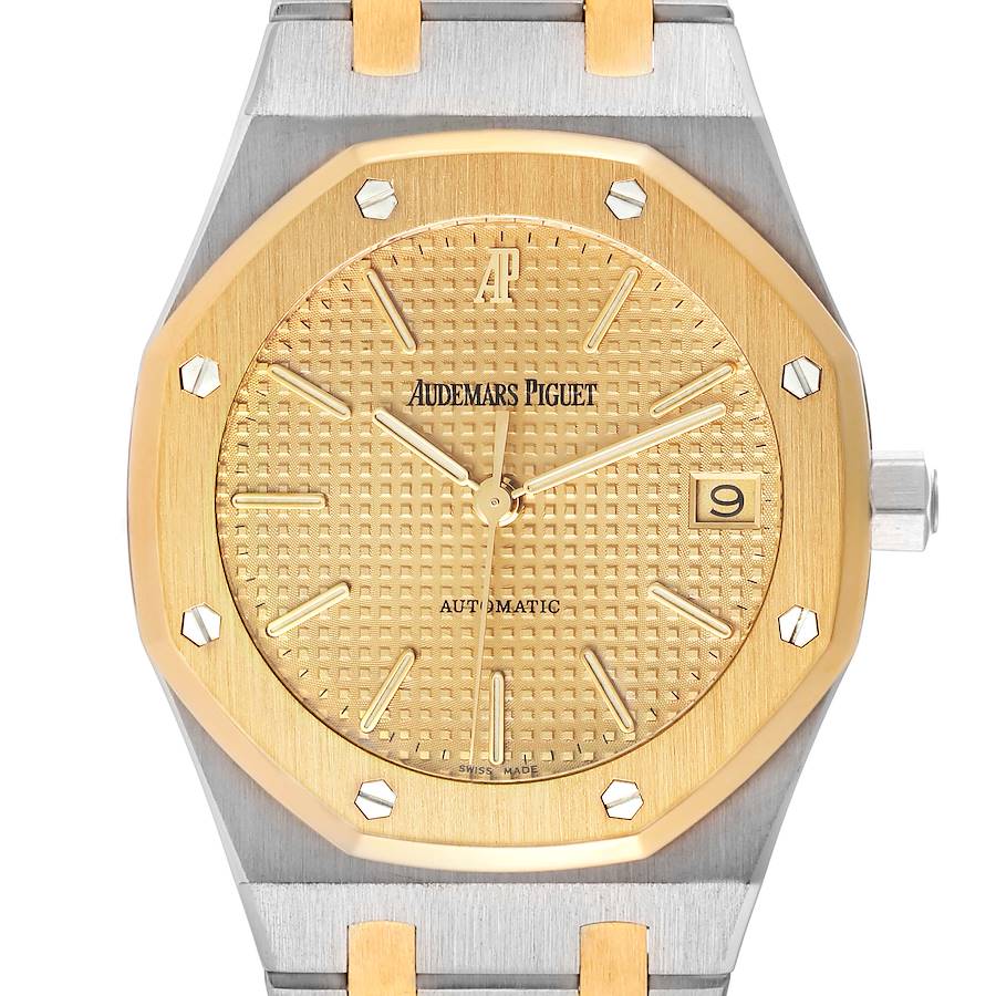 Audemars Piguet Royal Oak Steel Yellow Gold Champagne Dial Mens Watch 14790SA SwissWatchExpo