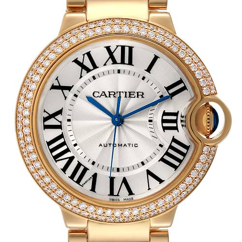 Photo of Cartier Ballon Bleu 36mm Automatic Yellow Gold Diamond Watch WE9004Z3 Box Papers
