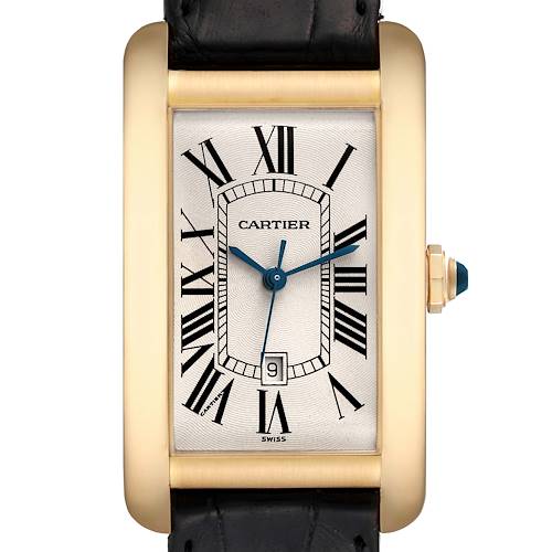 Photo of Cartier Tank Americaine Yellow Gold Automatic Mens Watch W2603156 Box Papers