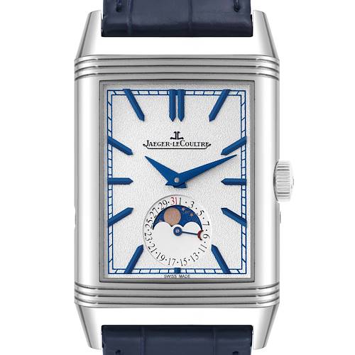 Photo of Jaeger LeCoultre Reverso Tribute Duoface Steel Mens Watch 216.8.D3 Q3958420 Box Card