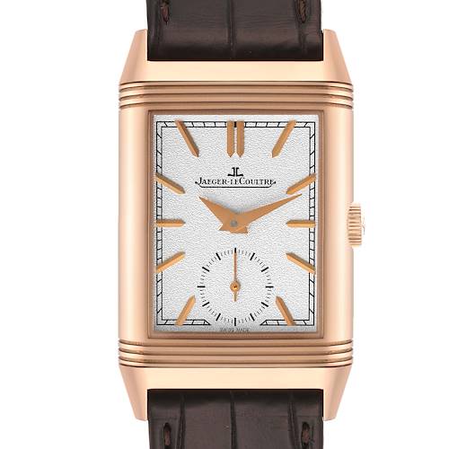 Photo of Jaeger LeCoultre Reverso Tribute Rose Gold Mens Watch Q3902420 213.2.D4 Box Card