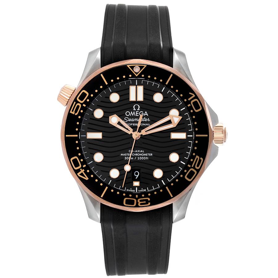 Omega Seamaster Diver 300M Steel Rose Gold Mens Watch 210.22.42.20.01 ...