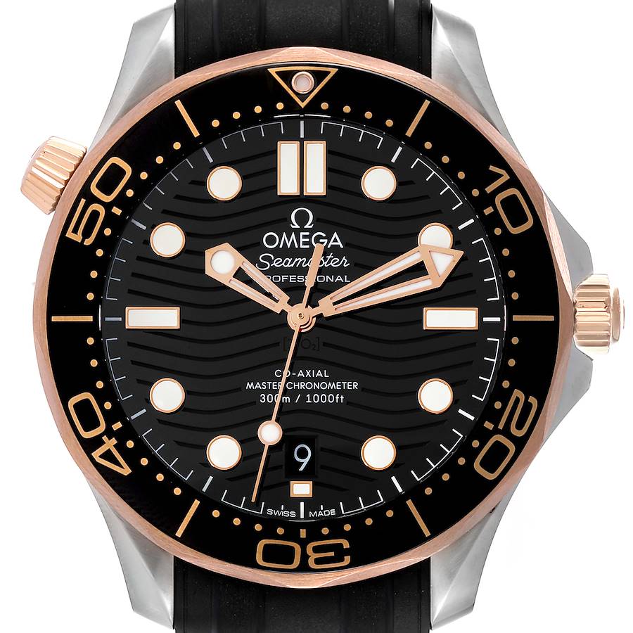 Omega Seamaster Diver 300M Steel Rose Gold Mens Watch 210.22.42.20.01.002 SwissWatchExpo