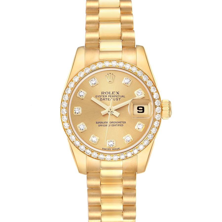 Rolex Datejust President Yellow Gold Diamond Ladies Watch 179138 SwissWatchExpo
