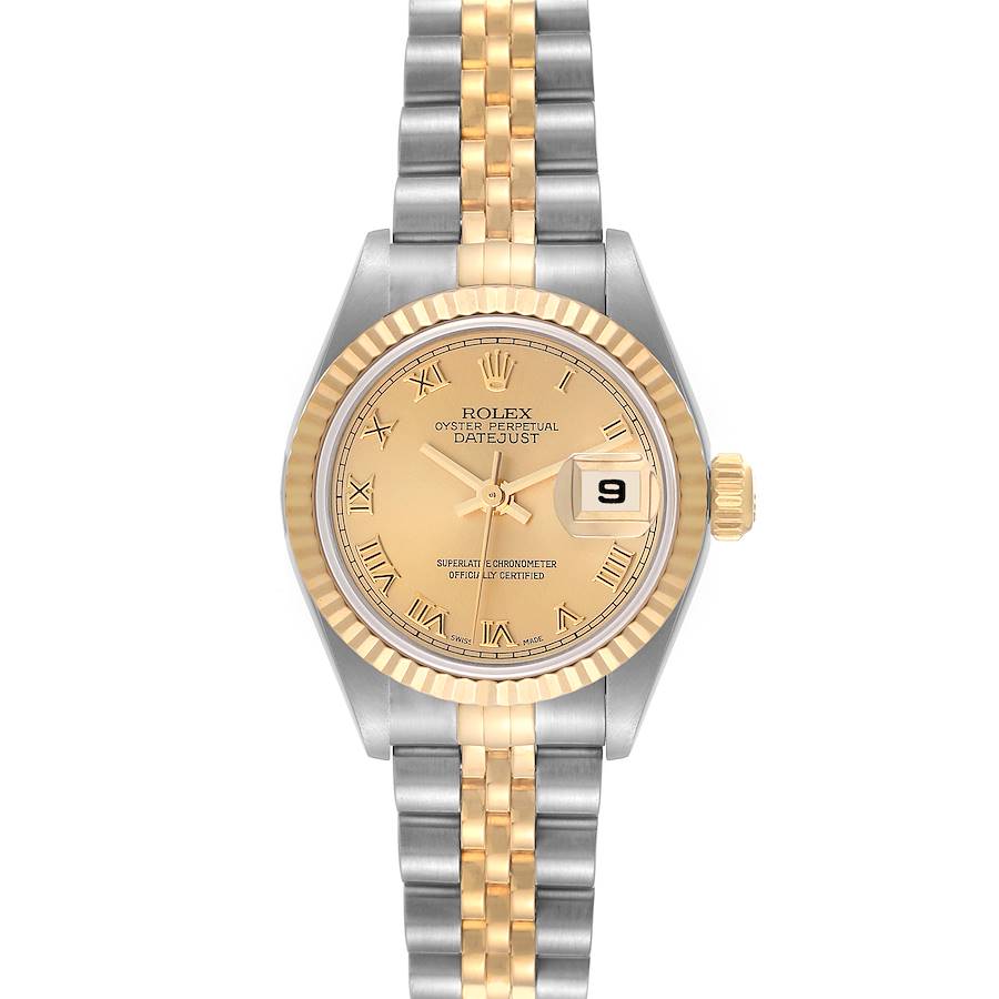 Rolex Datejust Steel Yellow Gold Champagne Roman Dial Ladies Watch 79173 SwissWatchExpo