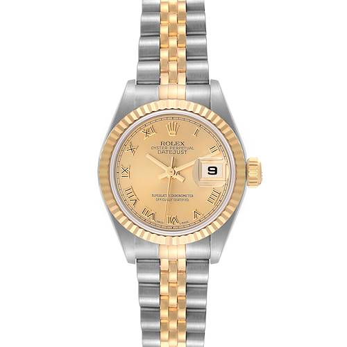 Photo of Rolex Datejust Steel Yellow Gold Champagne Roman Dial Ladies Watch 79173