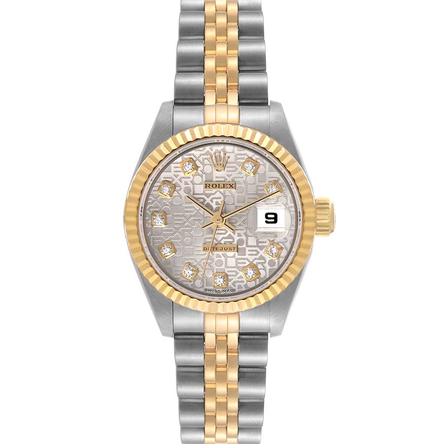Rolex Datejust Steel Yellow Gold Silver Diamond Dial Ladies Watch 79173 Papers SwissWatchExpo
