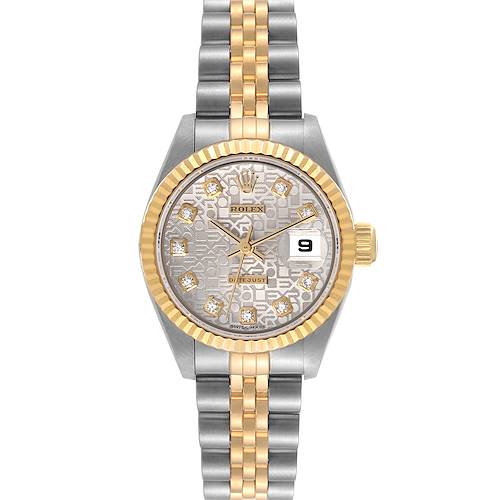Photo of Rolex Datejust Steel Yellow Gold Silver Diamond Dial Ladies Watch 79173 Papers