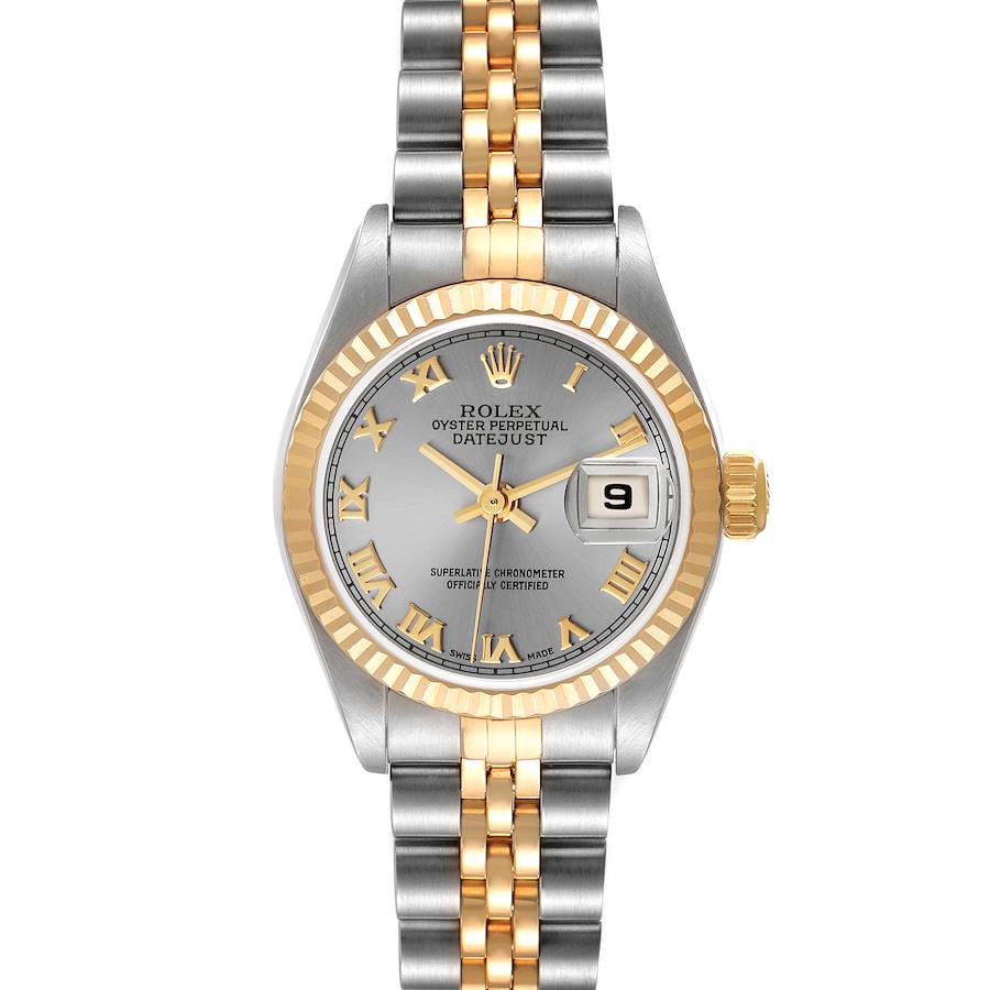 Rolex Datejust Steel Yellow Gold Slate Dial Ladies Watch 79173 Papers SwissWatchExpo