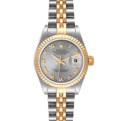 Photo of Rolex Datejust Steel Yellow Gold Slate Dial Ladies Watch 79173 Papers