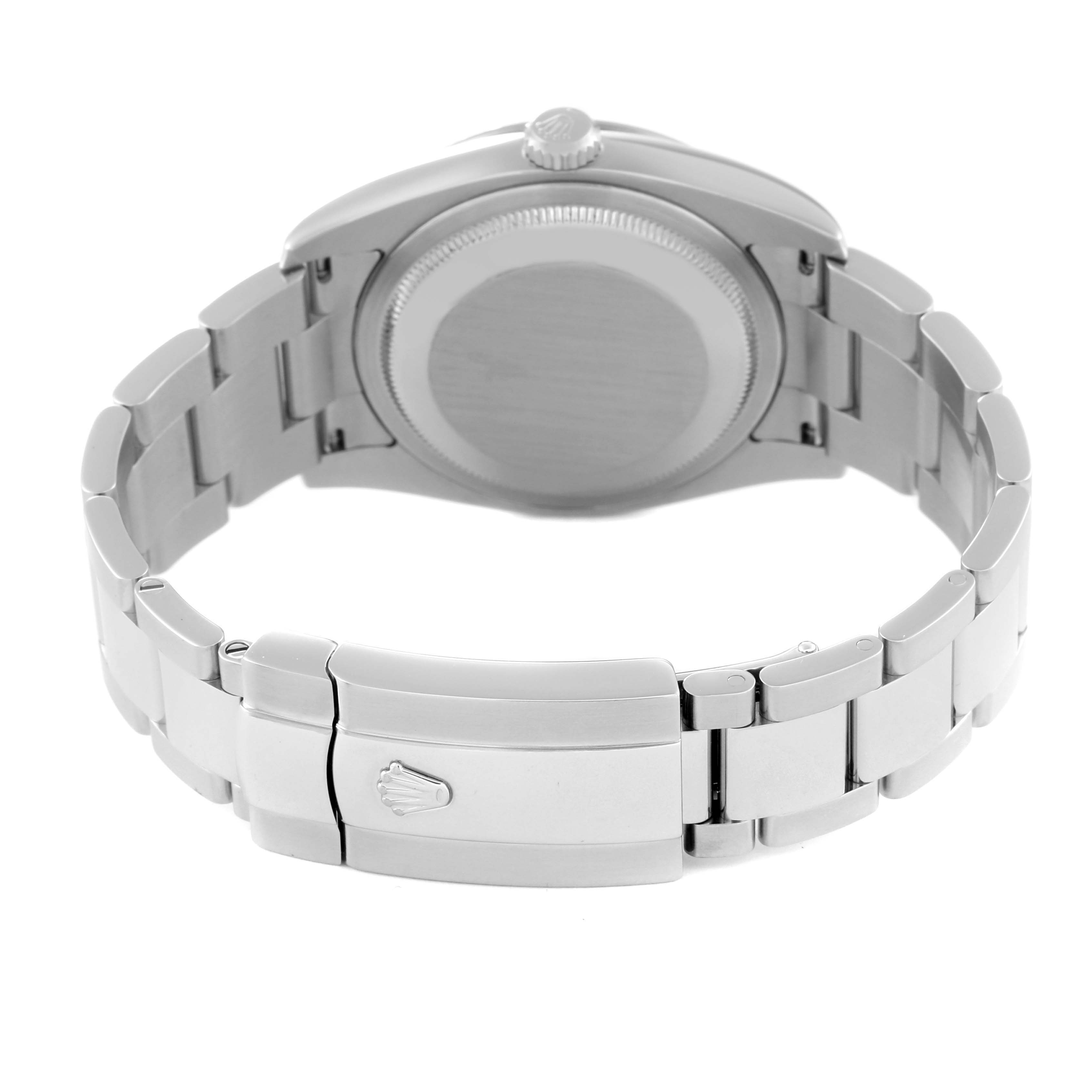 This image shows the back and bracelet clasp of a Rolex Turn-o-Graph 116264 Men's Stainless Steel Black Dial 116264 Men's Stainless Steel Black Dial watch.