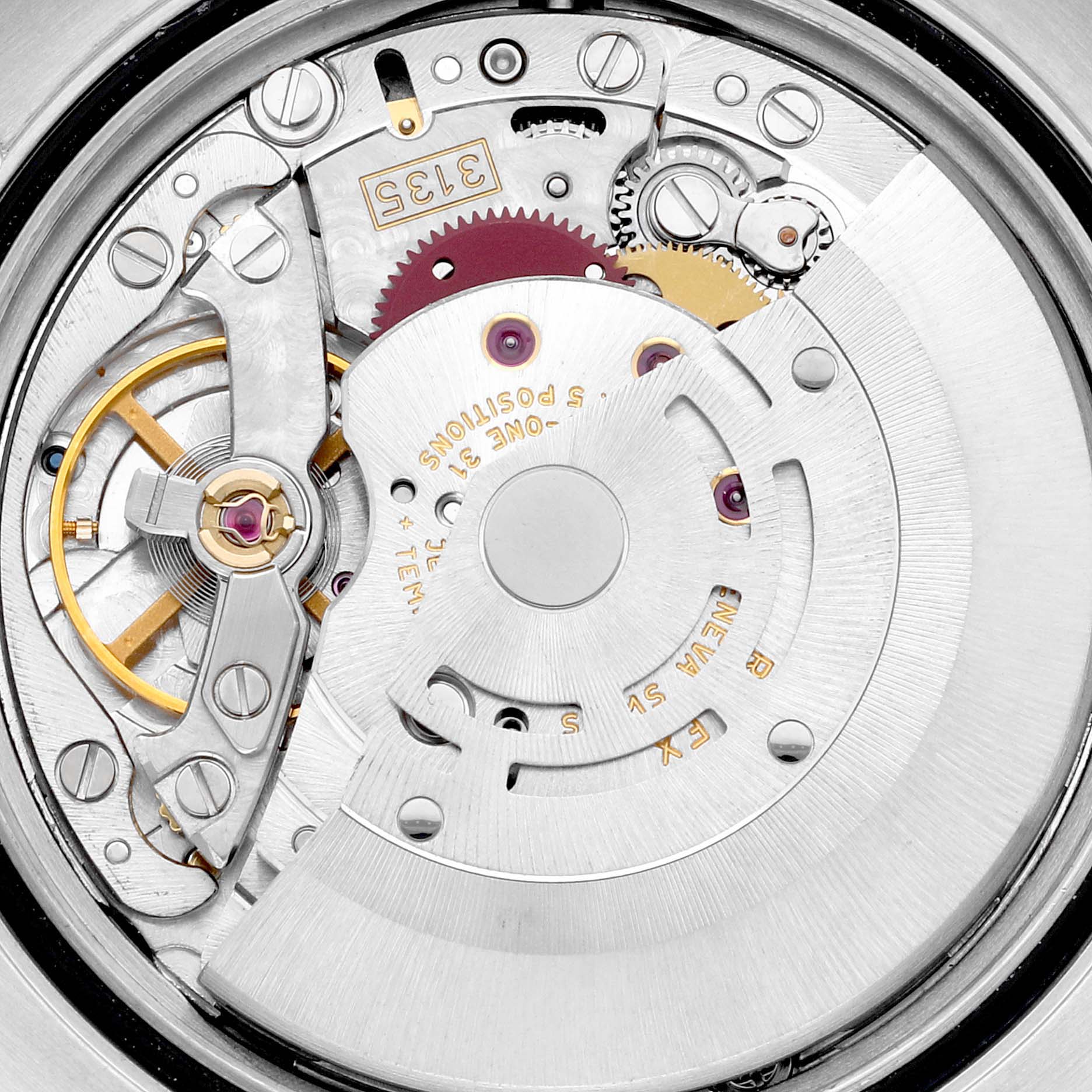 This image shows the intricate inner mechanism of the Rolex Turn-o-Graph 116264 Men
s Stainless Steel Blue Dial 116264 Men
s Stainless Steel Blue Dial watch, highlighting the movement and gears.