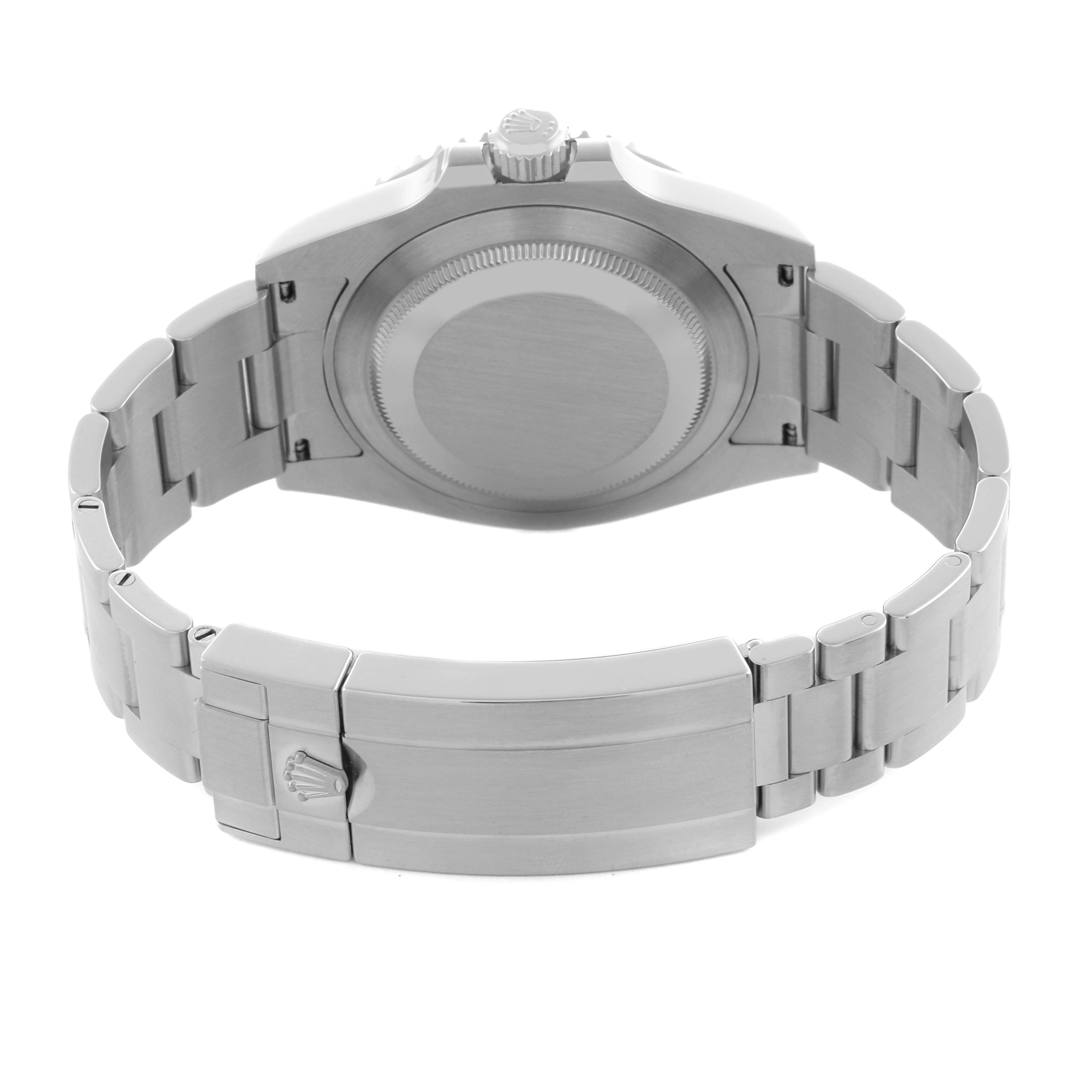 The image shows the back view of a Rolex Submariner 126610LV Men's Stainless Steel Black Dial 126610LV Men's Stainless Steel Black Dial, highlighting the bracelet and clasp.