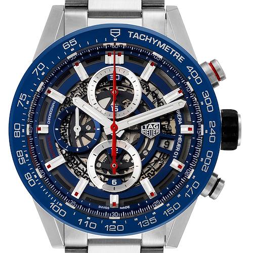 Photo of Tag Heuer Carrera Blue Skeleton Dial Chronograph Mens Watch CAR201T