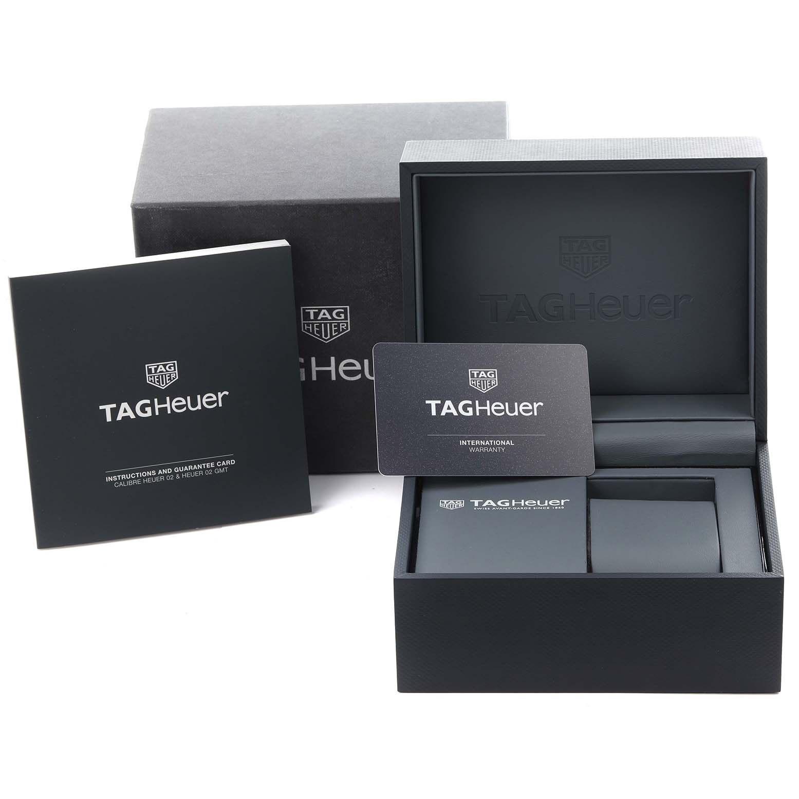 The image shows the packaging and warranty card for the Tag Heuer Monaco CBL2111.BA0644 Men's Stainless Steel Blue Dial CBL2111.BA0644 Men's Stainless Steel Blue Dial watch model.