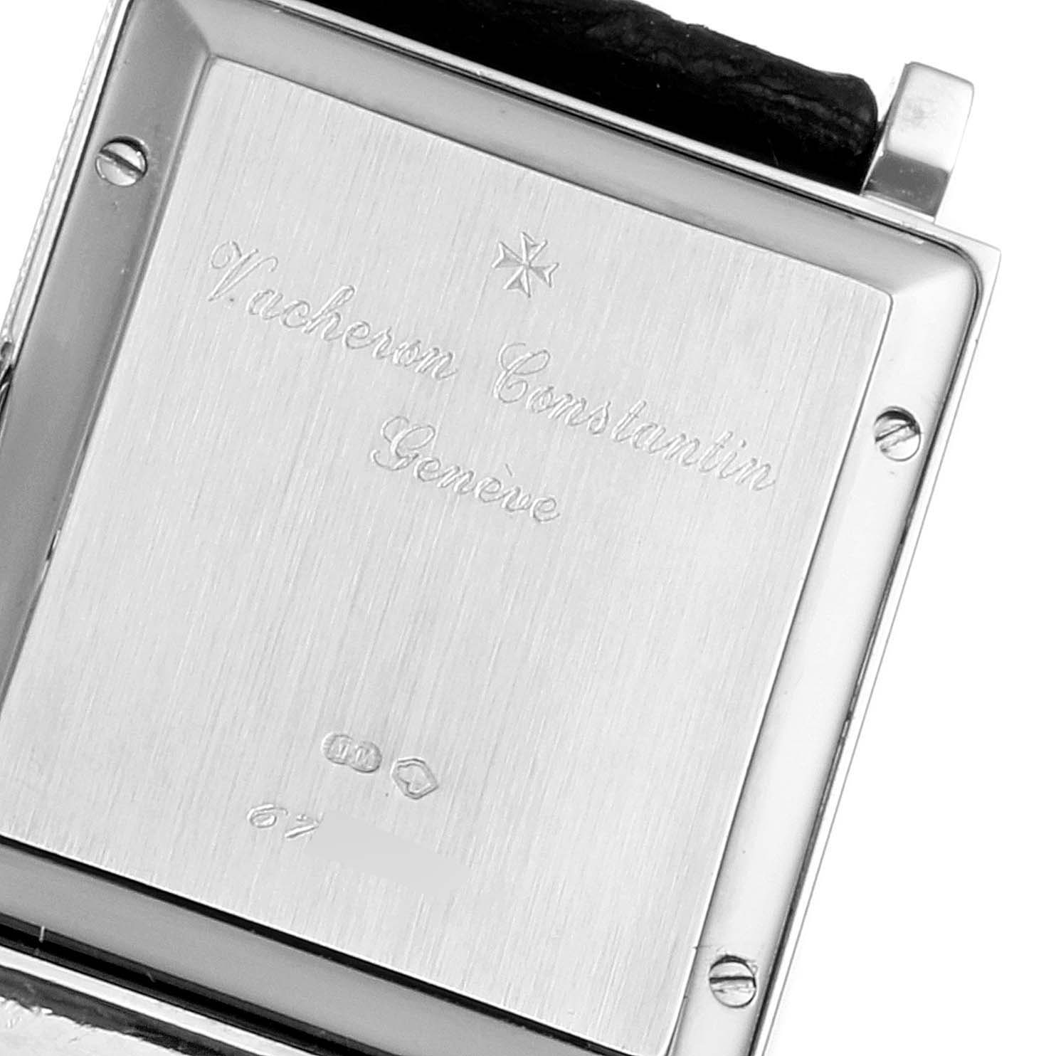 This is the case back of a Vintage Vacheron Constantin watch, featuring engraved branding and serial numbers.